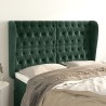 Tête de lit avec oreilles Vert foncé 163x23x118/128 cm Velours 