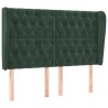Tête de lit avec oreilles Vert foncé 163x23x118/128 cm Velours 
