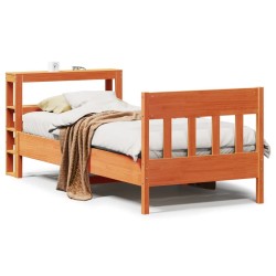 Cadre de lit sans matelas cire marron 75x190 cm bois pin massif 