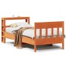 Cadre de lit sans matelas cire marron 75x190 cm bois pin massif 