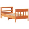 Cadre de lit sans matelas cire marron 75x190 cm bois pin massif 
