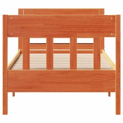 Cadre de lit sans matelas cire marron 75x190 cm bois pin massif 