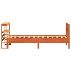 Cadre de lit sans matelas cire marron 75x190 cm bois pin massif 
