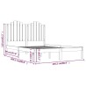 Cadre de lit Bois de pin massif 200x200 cm 