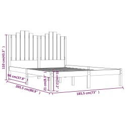 Cadre de lit sans matelas bois massif 
