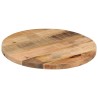 Dessus de table Ø 50x3,8 cm rond bois massif de manguier brut 