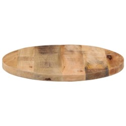 Dessus de table Ø 50x3,8 cm rond bois massif de manguier brut 