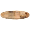 Dessus de table Ø 50x3,8 cm rond bois massif de manguier brut 