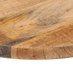 Dessus de table Ø 50x3,8 cm rond bois massif de manguier brut 
