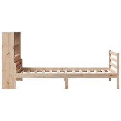 Lit bibliothèque sans matelas 90x200 cm bois de pin massif 