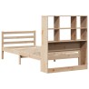 Lit bibliothèque sans matelas 90x200 cm bois de pin massif 