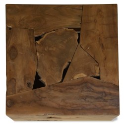 Table basse 50x50x35 cm Teck véritable Marron 