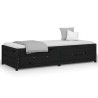 Lit de jour sans matelas noir 75x190 cm bois de pin massif 