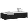 Lit de jour sans matelas noir 75x190 cm bois de pin massif 