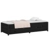 Lit de jour sans matelas noir 75x190 cm bois de pin massif 