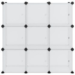 Cubes de rangement 9 pcs avec portes Transparent PP 