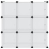 Cubes de rangement 9 pcs avec portes Transparent PP 