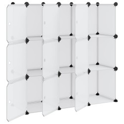 Cubes de rangement 9 pcs avec portes Transparent PP 
