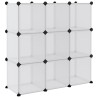 Cubes de rangement 9 pcs avec portes Transparent PP 