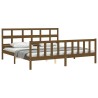 Cadre de lit sans matelas marron miel 200x200cm bois pin massif 