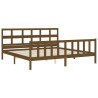 Cadre de lit sans matelas marron miel 200x200cm bois pin massif 