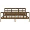 Cadre de lit sans matelas marron miel 200x200cm bois pin massif 