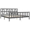 Cadre de lit sans matelas gris 200x200 cm bois massif de pin 