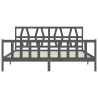 Cadre de lit sans matelas gris 200x200 cm bois massif de pin 