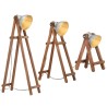 Lampadaires 3 pcs Argenté E27 Bois de manguier massif 