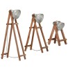 Lampadaires 3 pcs Argenté E27 Bois de manguier massif 