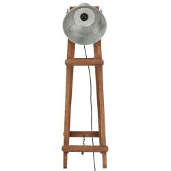 Lampadaires 3 pcs Argenté E27 Bois de manguier massif 