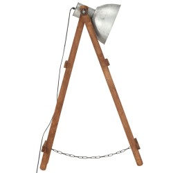 Lampadaires 3 pcs Argenté E27 Bois de manguier massif 