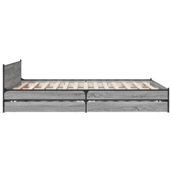 Cadre de lit avec tiroirs sans matelas sonoma gris 120x190 cm 