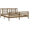 Cadre de lit sans matelas marron miel 200x200 cm bois massif 