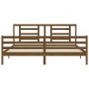 Cadre de lit sans matelas marron miel 200x200 cm bois massif 