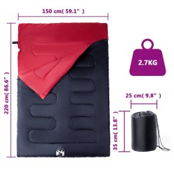 Sac de couchage double et oreillers adultes camping 3-4 saisons 