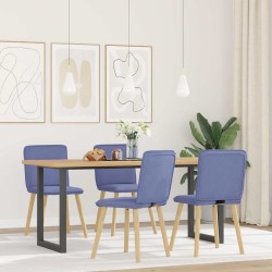 Chaises à manger lot de 4 bleu jean tissu 