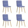 Chaises à manger lot de 4 bleu jean tissu 