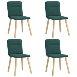Chaises à manger lot de 4 vert foncé tissu 