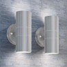 Applique murale LED d'extérieur 2 pcs Acier inoxydable haut bas 
