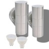 Applique murale LED d'extérieur 2 pcs Acier inoxydable haut bas 