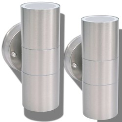 Applique murale LED d'extérieur 2 pcs Acier inoxydable haut bas 