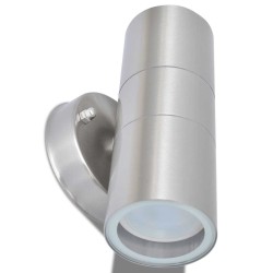 Applique murale LED d'extérieur 2 pcs Acier inoxydable haut bas 