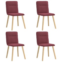 Chaises à manger lot de 4 rouge bordeaux tissu 