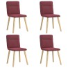 Chaises à manger lot de 4 rouge bordeaux tissu 
