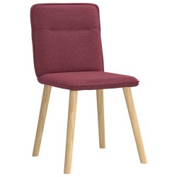 Chaises à manger lot de 4 rouge bordeaux tissu 
