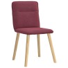 Chaises à manger lot de 4 rouge bordeaux tissu 