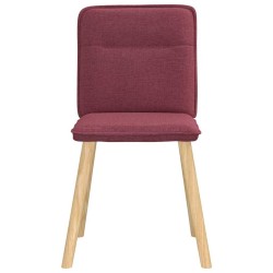 Chaises à manger lot de 4 rouge bordeaux tissu 