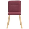 Chaises à manger lot de 4 rouge bordeaux tissu 