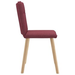 Chaises à manger lot de 4 rouge bordeaux tissu 